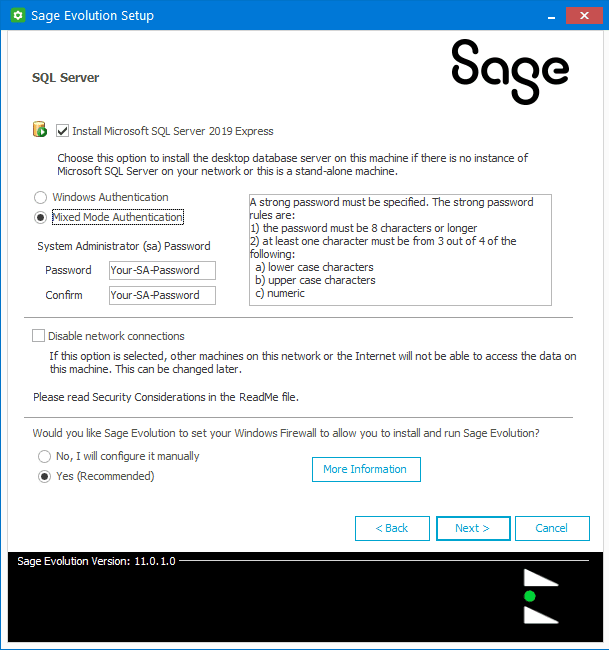 Sage 200 Evolution setup