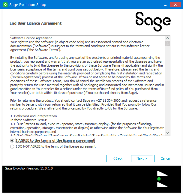 Sage 200 Evolution setup